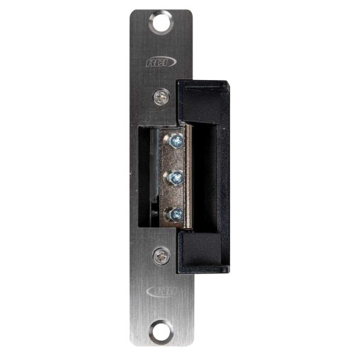 RCI 7305-06 32D Electric Strike 5-7/8 Round Corner Faceplate For 3/4 Projection Latches 12 VDC Fail Safe Satin Stainless Steel 7305-06 32D