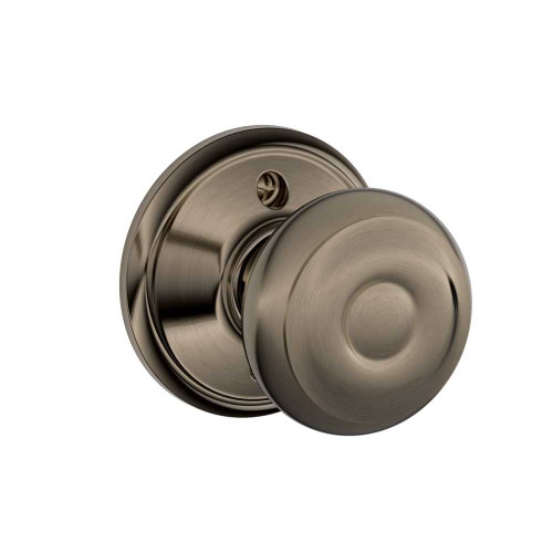 Schlage Residential F170 GEO 620 Single Dummy Georgian Knob Antique Nickel F170 GEO 620