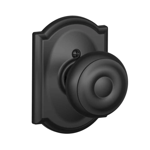 Schlage Residential F170 GEO 622 CAM Single Dummy Georgian Knob Camelot Rose Black F170 GEO 622 CAM