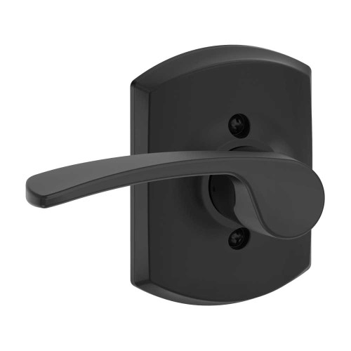 Schlage Residential F170 MER 622 GRW LH Grade 2 Single Dummy Merano Lever Greenwich Rose Black Finish F170 MER 622 GRW LH