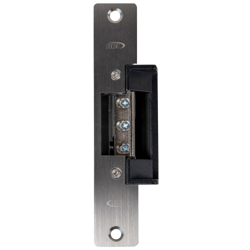 RCI 7307-06 32D Electric Strike 6-7/8 Round Corner Faceplate For 3/4 Projection Latches 12 VDC Fail Safe Satin Stainless Steel 