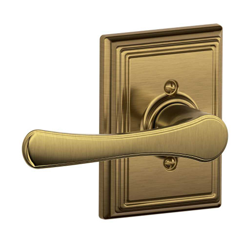 Schlage Residential F170 VLA 609 ADD Grade 2 Single Dummy Avila Lever Addison Rose Satin Brass Blackened Satin Relieved Clear Coated Finish F170 VLA 609 ADD