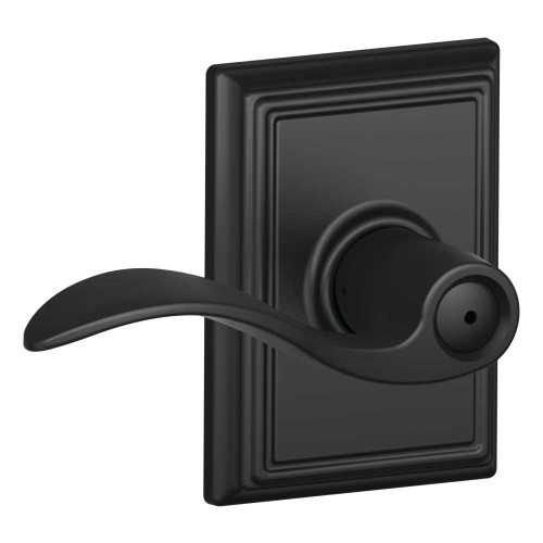 Schlage Residential F40 ACC 622 ADD Grade 2 Privacy Lock Accent Lever Addison Rose Black Finish F40 ACC 622 ADD
