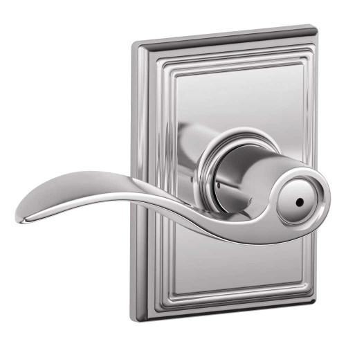 Schlage Residential F40 ACC 625 ADD Grade 2 Privacy Lock Accent Lever Addison Rose Bright Chrome Finish F40 ACC 625 ADD