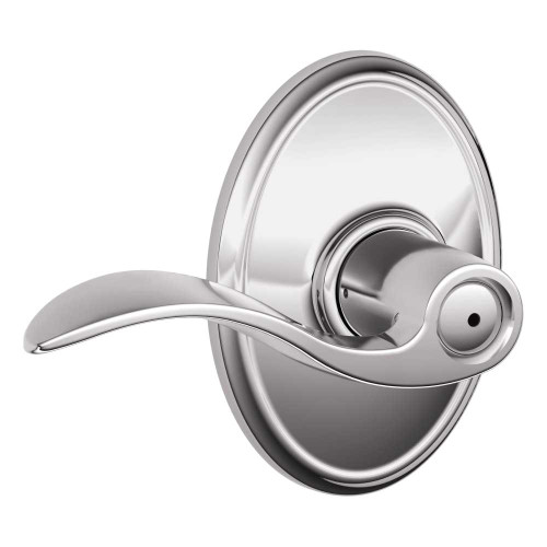 Schlage Residential F40 ACC 625 WKF Grade 2 Privacy Lock Accent Lever Wakefield Rose Bright Chrome Finish F40 ACC 625 WKF