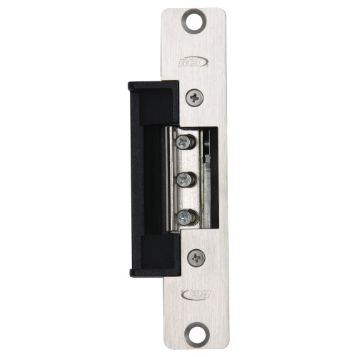 RCI 7105-05D 32D Electric Strike 5-7/8 Round Corner Faceplate For 3/4 Projection Latches 12 VDC Fail Secure Satin Stainless Steel 