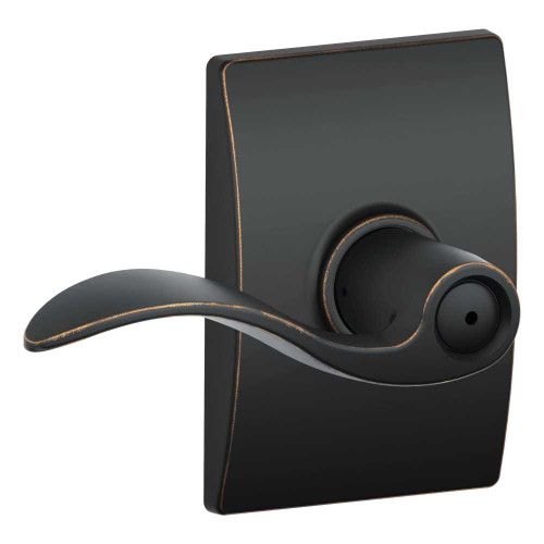 Schlage Residential F40 ACC 716 CEN Grade 2 Privacy Lock Accent Lever Century Rose Antique Bronze Finish F40 ACC 716 CEN