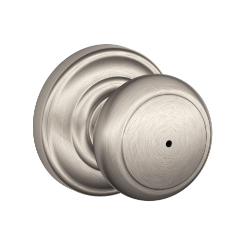 Schlage Residential F40 AND 619 AND Privacy Lock Andover Knob Andover Rose Satin Nickel