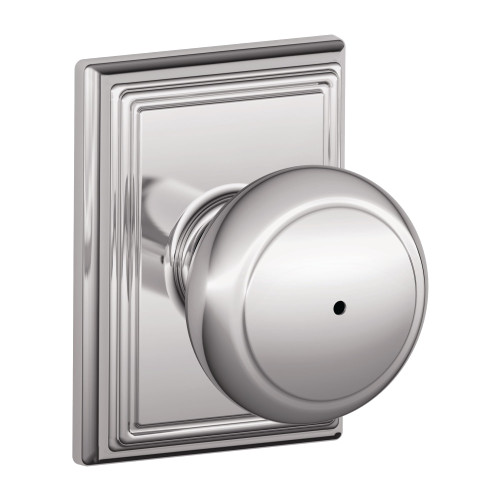 Schlage Residential F40 AND 625 ADD Privacy Lock Andover Knob Addison Rose Bright Chrome
