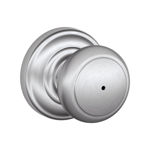 Schlage Residential F40 AND 626 AND Privacy Lock Andover Knob Andover Rose Satin Chrome