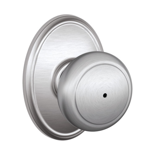Schlage Residential F40 AND 626 WKF Privacy Lock Andover Knob Wakefield Rose Satin Chrome