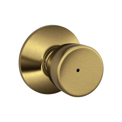 Schlage Residential F40 BEL 609 Privacy Lock Bell Knob Antique Brass F40 BEL 609