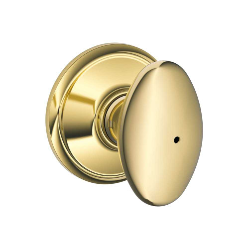 Schlage Residential F40 SIE 605 Privacy Lock Siena Knob Bright Brass F40 SIE 605