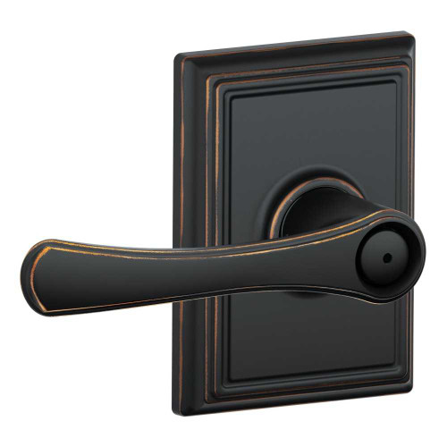 Schlage Residential F40 VLA 716 ADD Grade 2 Privacy Lock Avila Lever Addison Rose Antique Bronze Finish F40 VLA 716 ADD