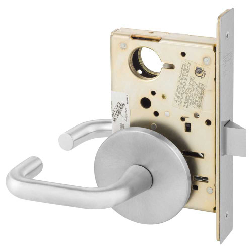 Sargent 8215 LJ 26D Grade 1 Passage or Closet Mortise Lock J - Lever L - Rose Field Reversible ASA Strike Satin Chrome 8215 LJ 26D
