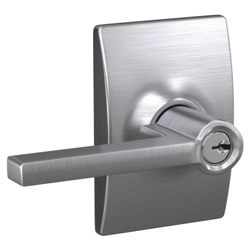 Schlage Residential F51A LAT 626 CEN KD Entry Lock Latitude Lever Century Rose Satin Chrome F51A LAT 626 CEN KD
