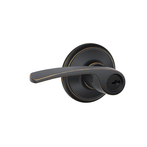 Schlage Residential F51A MER 716 KD Entry Lock Merano Lever Antique Bronze F51A MER 716 KD