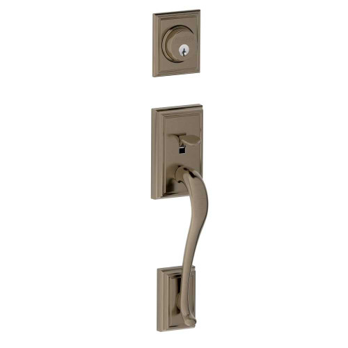 Schlage Residential F58 ADD 620 Entrance Handleset Exterior Only Addison Style Antique Nickel F58 ADD 620
