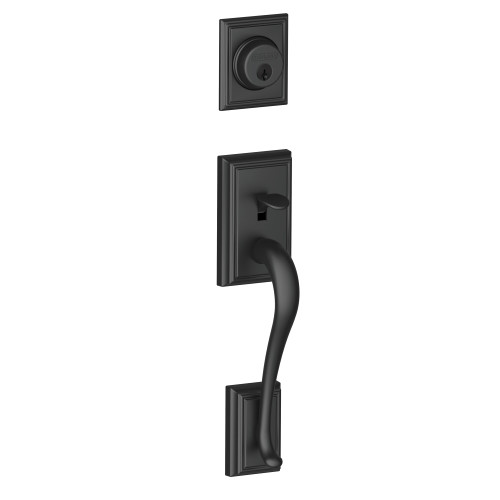 Schlage Residential F58 ADD 622 Entrance Handleset Exterior Only Addison Style Black F58 ADD 622