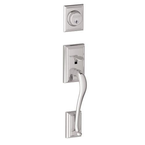Schlage Residential F58 ADD 625 Entrance Handleset Exterior Only Addison Style Bright Chrome F58 ADD 625
