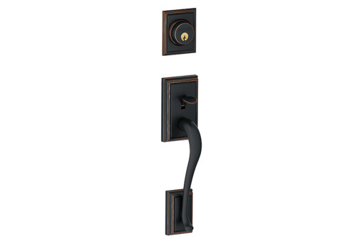 Schlage Residential F58 ADD 716 Entrance Handleset Exterior Only Addison Style Antique Bronze F58 ADD 716
