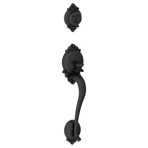 Schlage Residential F58 BRK 716 Entrance Handleset Exterior Only Brookshire Style Antique Bronze F58 BRK 716