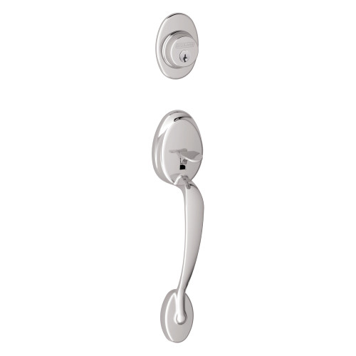 Schlage Residential F58 PLY 625 Entrance Handleset Exterior Only Plymouth Style Bright Chrome F58 PLY 625