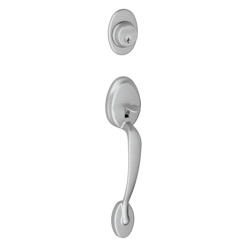 Schlage Residential F58 PLY 626 Entrance Handleset Exterior Only Plymouth Style Satin Chrome F58 PLY 626