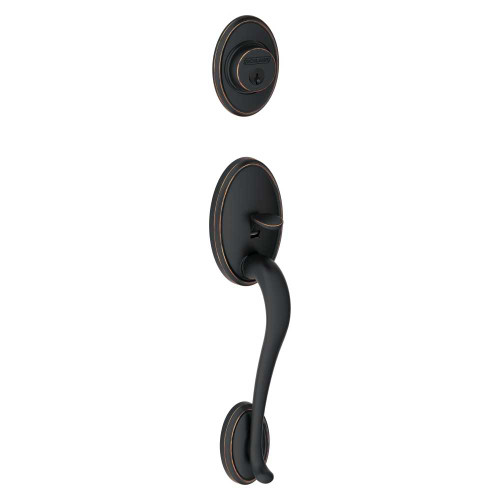 Schlage Residential F58 WKF 716 Entrance Handleset Exterior Only Wakefield Style Antique Bronze F58 WKF 716