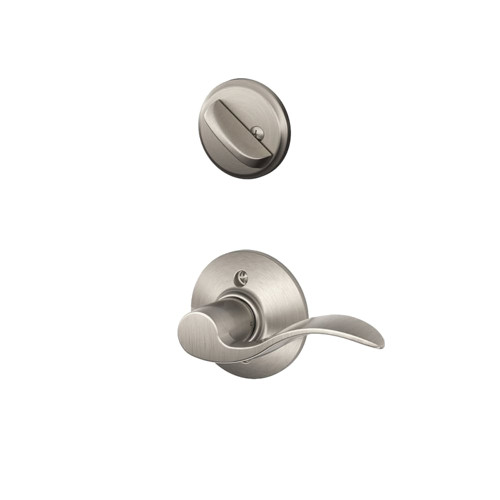 Schlage Residential F59 ACC LH 619 Entrance Handleset Interior Only Accent Lever Satin Nickel F59 ACC LH 619
