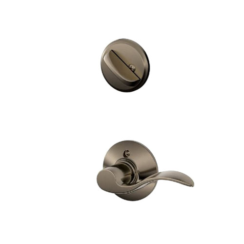 Schlage Residential F59 ACC LH 620 Entrance Handleset Interior Only Accent Lever Antique Nickel F59 ACC LH 620