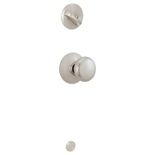 Schlage Residential F59 PLY 619 Entrance Handleset Interior Only Plymouth Knob Satin Nickel F59 PLY 619