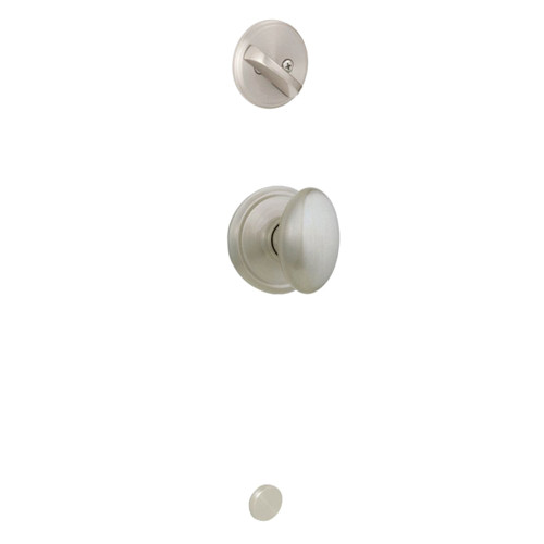Schlage Residential F59 SIE 619 Entrance Handleset Interior Only Siena Knob Satin Nickel F59 SIE 619