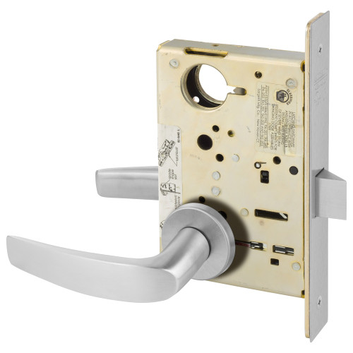 Sargent 8215 LNB 26D Grade 1 Passage or Closet Mortise Lock B - Lever LN - Rose Field Reversible ASA Strike Satin Chrome