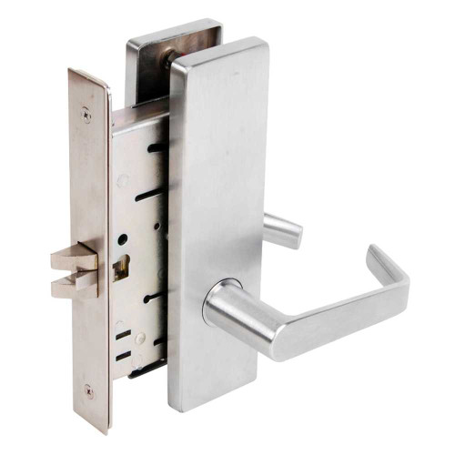 Falcon MA101 DN 626 Grade 1 Passage Mortise Lock Dane Lever Napa Escutcheon Satin Chrome Finish MA101 DN 626