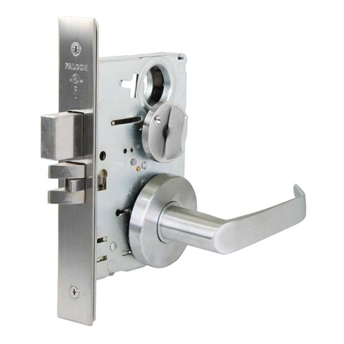 Falcon MA301 DG 626 Grade 1 Privacy Mortise Lock Non-Keyed Dane Lever Gala Rose Satin Chrome Finish Field Reversible MA301 DG 626