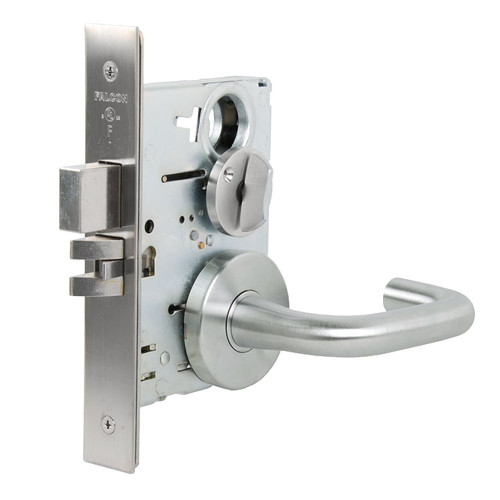 Falcon MA301 SG 626 Grade 1 Privacy Mortise Lock Sutro Lever Gala Rose Satin Chrome Finish