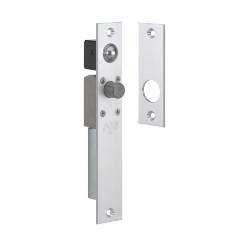 SDC 1490AIV Spacesaver Mortise Bolt Lock Fits 1-1/2 In Frames 12/24 VDC Failsafe Satin Aluminum Clear Anodized 1490AIV