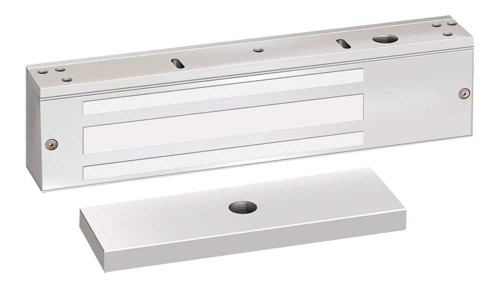 SDC 1571VDBA Single EMLock Magnetic Locks Automatic Voltage Sensing Input Door Position Switch Magnetic Bond Sensor Anti-Tamper Switch 1200 lbs Holding Force Satin Aluminum Clear Anodized 1571VDBA