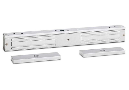 SDC 1582VD2B2 Double EMLock Magnetic Locks Automatic Voltage Sensing Input 650 Lbs Holding Force Door Position Sensor Magnetic Bond Sensor Satin Aluminum Clear Anodized 1582VD2B2