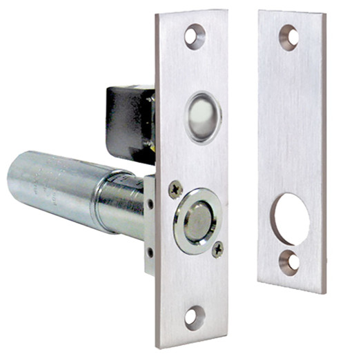 SDC 260HV Conventional Mortise Bolt Lock 12/24 VDC Failsecure 4-7/8 In by 1-1/4 In Face Plate with Auto Relock Switch Satin Aluminum Clear Anodized