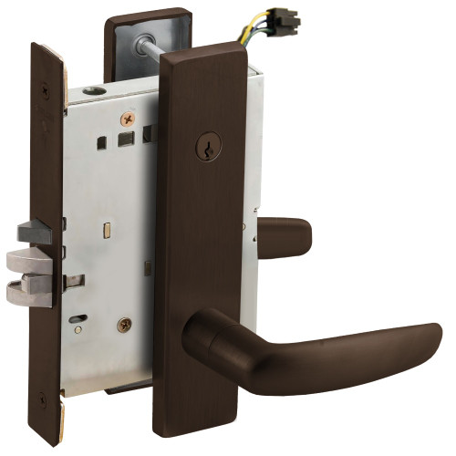 Schlage L9095EUC 07L 613 Grade 1 Electric Mortise Lock Both Sides Fail Secure with Dual Cylinder Override Concealed Cylinder S123 Keyway 07 Lever L Escutcheon Dark Oxidized Satin Bronze Oil Rubbed Finish Field Reversible