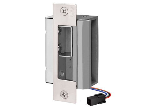 SDC 55-DU Uniflex Grade 1 Heavy Duty Electric Strike 12/24VDC Field Reversible Failsafe/Failsecure Strike Body and Faceplate Compatible with Motise Locksets with a Deadbolt and Deadlatch Located Below the Latchbolt Satin Stainless Steel