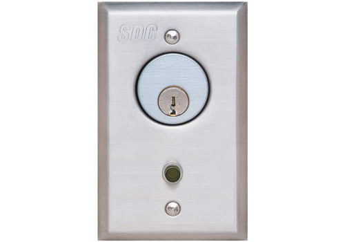 SDC 701ULT 6 Amp Key Switch Assembly Single Gang Alternate Action SPDT Contact One Tri-Color LED Red Green & Amber 701ULT