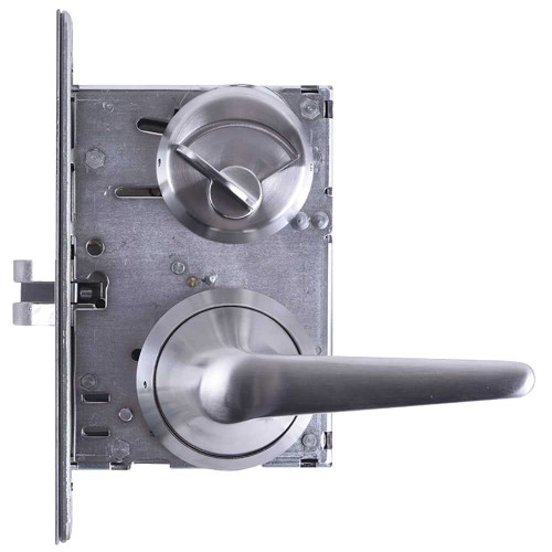 TownSteel MRX-S-L-02-630 Heavy Duty Anti-Ligature Level Mortise Lockset Grade 1 Privacy/Bathroom with Deadbolt Non-Keyed ANSI Sectional Lever Trim Satin Stainless Steel MRX-S-L-02-630