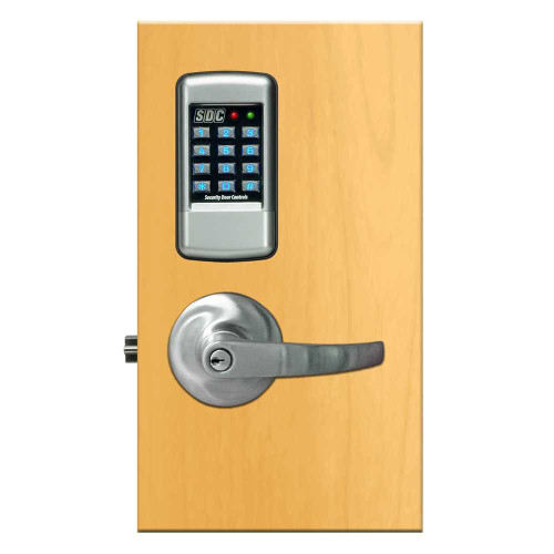 SDC E75KQG1Q E75 Digital Keypad Lock Cylindrical Lockset Dull Chrome Keypad Galaxy Lever with Dull Chrome Finish E75KQG1Q