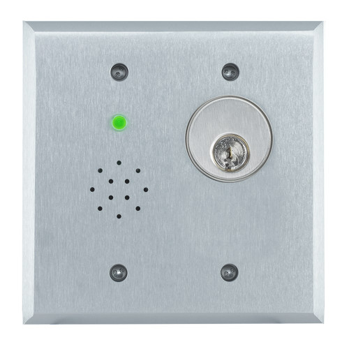 SDC EA-708V Door Prop Alarm Double Gang with Integral Status LED Audible Alarm and Mortise Key Cylinder Switch for Reset/Bypass Less Cylinder