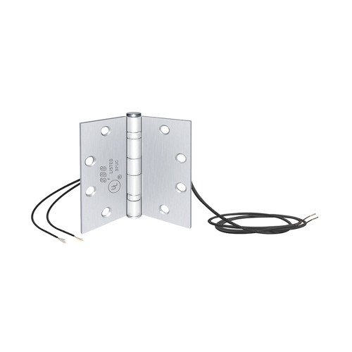 SDC PTH-2-4Q PTH Series Power Transfer Hinge 16 Amp Inrush 6 Conductor 1 Pair 16 Amp Inrush 4 Amp Continuous 45 by 45 Standard Weight Satin Stainless Steel PTH-2-4Q