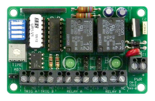 SDC UR-1 Universal Controller for up to 2 Doors 12 Selectable Relay and System Logic Modules 12/24 at 120/175mA 2 Form A SPDT N O Inputs 2 Form C SPDT Outputs UR-1