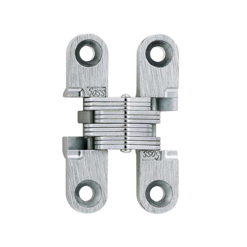 SOSS 101CUS14 Invisible Hinge 1-11/16 1 Pair Carded 1/2-5/8 Minimum Door Thickness Bright Nickel Finish 101CUS14